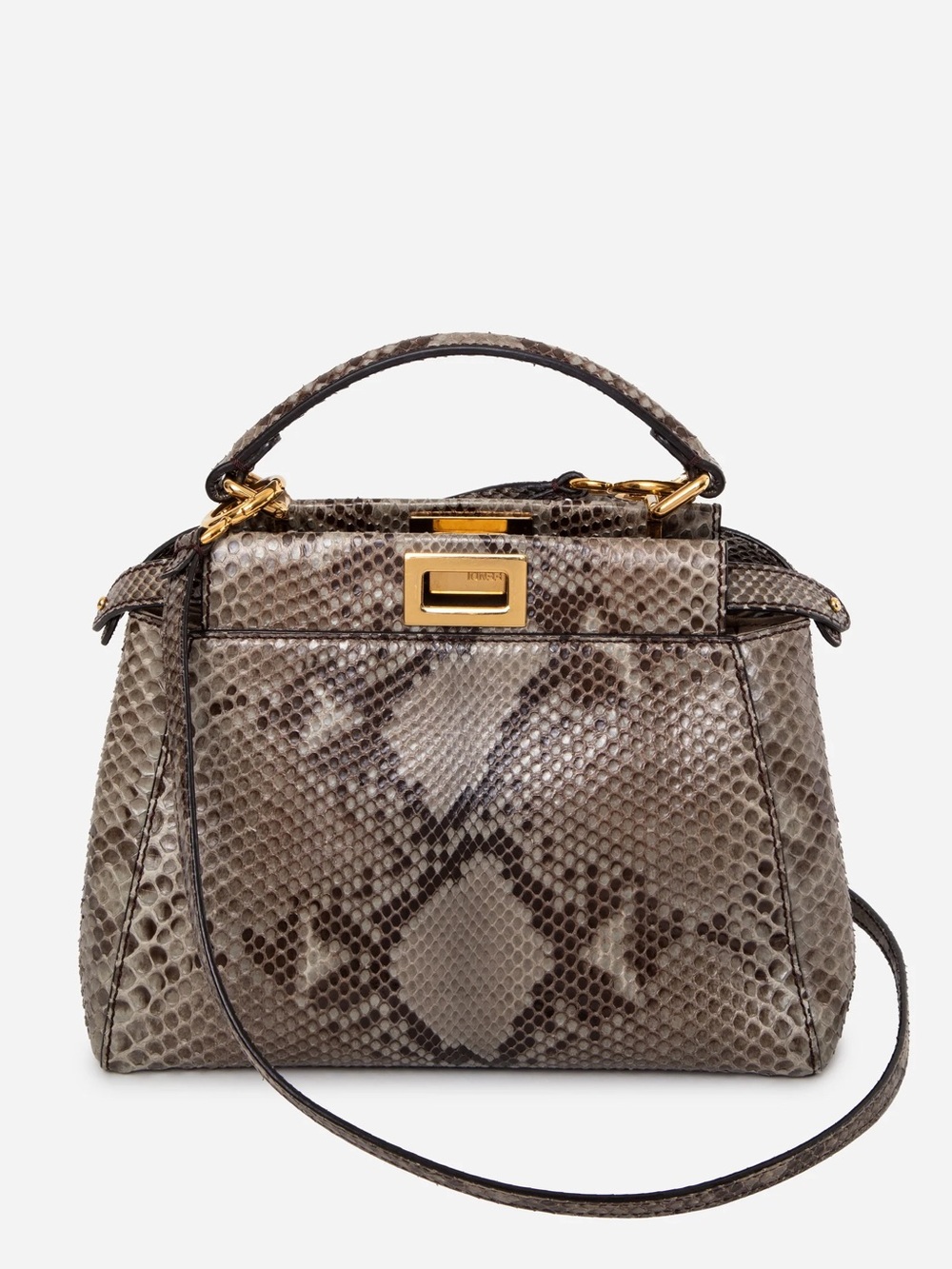 Fendi Python Leather Mini Peekaboo Iconic Satchel